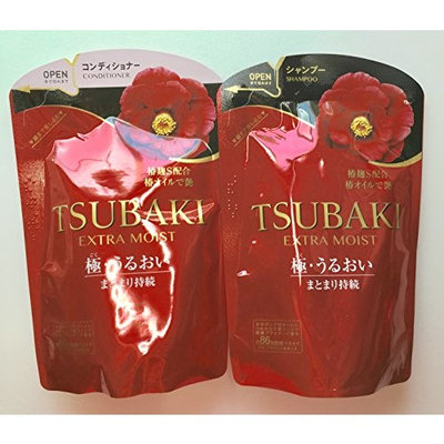 Tsubaki Extra Moist Red Refill Pack 380ml - Pack of 2 (Shampoo & Conditioner)