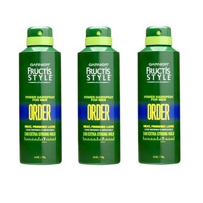 Garnier Fructis Style Power Hair Spray for Men Order 6 Oz (Pack of 3) + Curad Bandages 8 Ct.