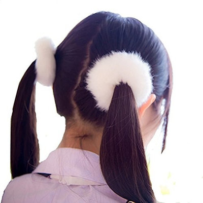 cuhair 2pcs Wool Ponytail Holder Elastic Hair Tie Hair Band Hair Rope Hair Rubber Hair Accessories For Kids Girl
