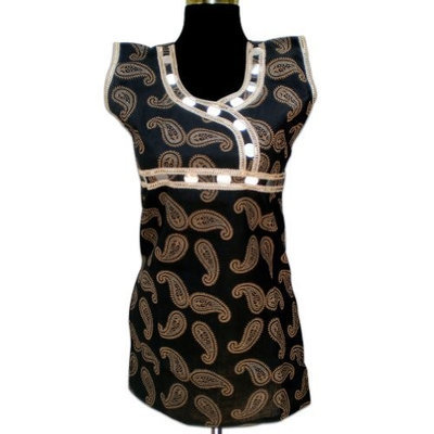 Royal Kraft Handmade Block Printed Women Cotton Top With Paper Mior & Lace (Free Shipping) LLtop0146