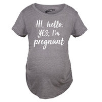 Crazy Dog TShirts - Maternity Hi Yes Im Pregnant Tshirt Funny Sarcastic Belly Bump Pregnancy Tee