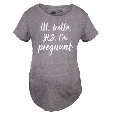 Crazy Dog TShirts - Maternity Hi Yes Im Pregnant Tshirt Funny Sarcastic Belly Bump Pregnancy Tee