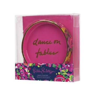 Lilly Pulitzer Dance On Tables Ceramic Wine Coaster
