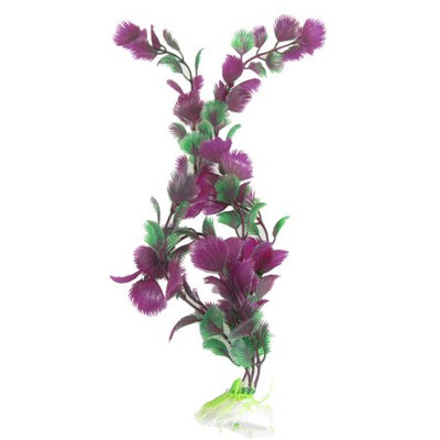 White Oval Ceramic Base Aquarium Plastic Plants Decoration 13.2