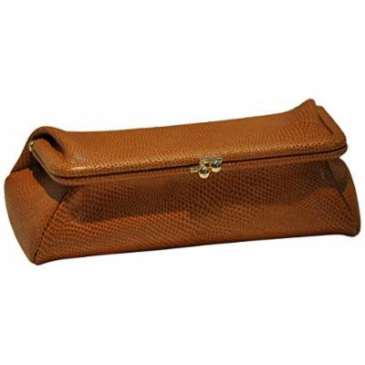 Budd Leather Framed Lizard Calf Cosmetic Case, Tan
