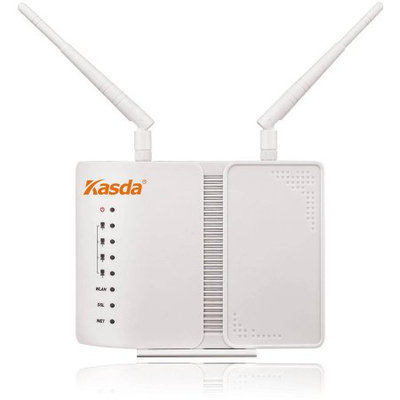 Kasda Networks Inc KASDA IEEE 802.11n ADSL2+, Ethernet Modem/Wireless Router - 2.40 GHz ISM Band(2 x External) - 300 Mbit/s Wireless Speed - 3 x Network Port - 1 x Broadband Port - USB - Fast Ethernet - Desktop