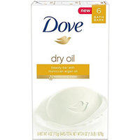 Dove Beauty Bar, Dry Oil, 4 oz bars, 6 ea (5 Pack)