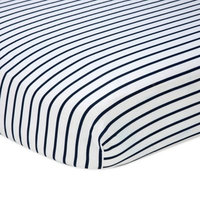 Nautica Kids Mix & Match Striped Fitted Crib Sheet in Navy/White