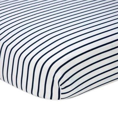 Nautica Kids Mix & Match Striped Fitted Crib Sheet in Navy/White