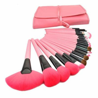 Top Quality 24Pcs Pink Makeup Brush Set Cosmetic Brushes Including a Deluxe Bag! (Pink)