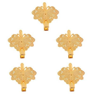 Dovewill 5x Vintage Hair Jewelry Mental Hair Clips Floral Butterfly Shaped Hairpins A