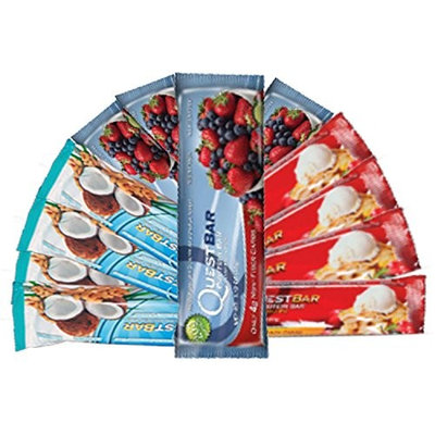 Quest Variety Pack,Coconut Cashew,Mixed Berry and Apple Pie 12 Protein Bars