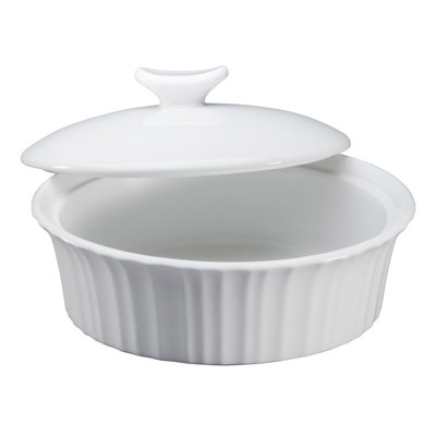 Corningware French White III 24oz dish with ceramic cover