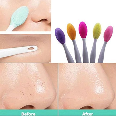 LtrottedJ 2pcs Silicone Beauty Wash, Face Exfoliating Blackhead Facial Cleansing Brush Tool