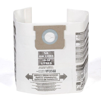 RIDGID High-Efficiency Dust Bags for 6 + 9 gal. Vacs VF3503