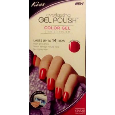 New KISS Everlasting GEL POLISH STARTER SYSTEM (red color) No LED Gel Lamp Included