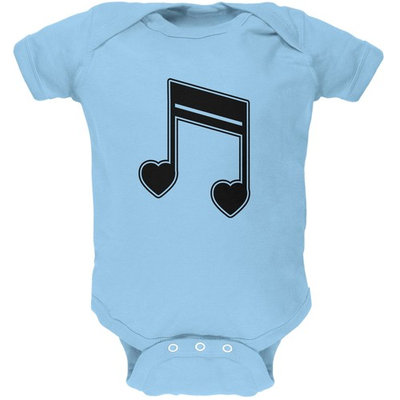 16th Note Hearts Light Blue Soft Baby One Piece