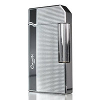 Caseti Windsor Chrome Reticulate Grid With Black Lacquer Flint Traditional Flame Lighter (Set of 6)