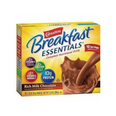 Nestle healthcare nutrition inc Carnation Breakfast Essentials, Rich Milk Chocolate Part No. 50000530325 Qty 10 Per Box
