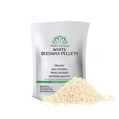 White Beeswax Pellets 1 lb (16 oz), Pure, Natural, Cosmetic Grade, Top Quality Bees Wax Pastilles, Triple Filtered, Great For DIY Lip Balms, Lotions, Candles By White Naturals
