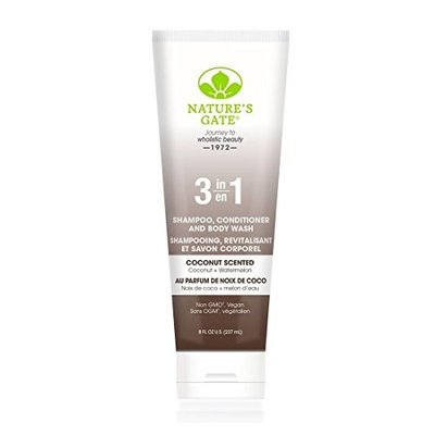 Nature's Gate 3-In-1 Shampoo Conditioner and Body Wash, Coconut, 8 fl. oz.