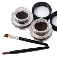 Waterproof Gel Eyeliner-Long Lasting-2pcs/Set Black and Brown with 2 Eye Liner Brushes