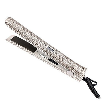 Professional Ceramic Flat Iron Hair straightener, Diamond Straightener, Ceramic Crystal Straightener Curlers, Straight hair curlers, Dual voltage