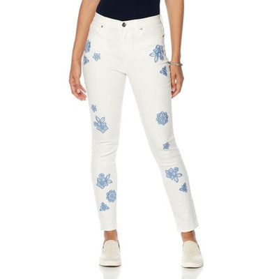 DG2 Diane Gliman Crochet Lce Appliqué Skinny Jean 535-638