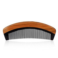 Handmade Natural No Static Black Buffalo Horn with Sandalwood Pocket Comb