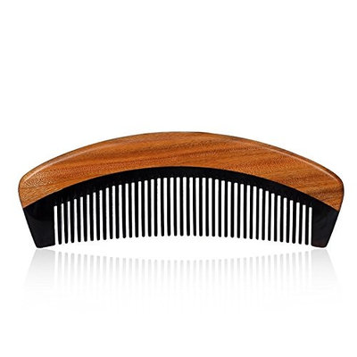 Handmade Natural No Static Black Buffalo Horn with Sandalwood Pocket Comb