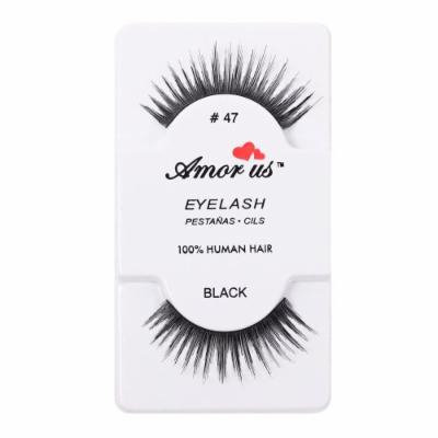 Amorus 100% Human Hair False Eyelashes Great Quality With Natural Look! Compare Red Cherry (12, 47)