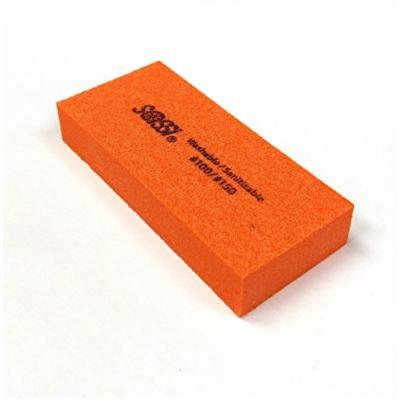 Sassi White/Orange 2 Way Mini Emery Block 100/150 Grit - 50 pieces, Nail polishing block, nail buffer, quick shine, sanding file, nail art, shiner, buffer, buffing, manicure, pedicure