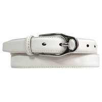 Skinny Leather Belt With Silver Buckle