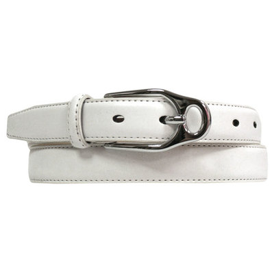 Skinny Leather Belt With Silver Buckle