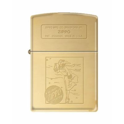 ZIPPO 254B Windy Girl Luster Polish Brass