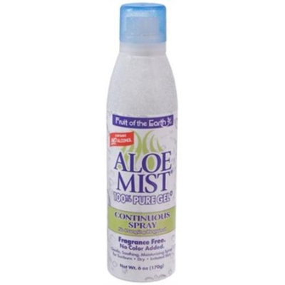 Fruit of the Earth Aloe Mist 100% Pure Gel Continuous Spray 6oz (PACK OF 2)