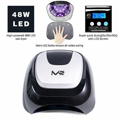 MelodySusie 48W LED Nail Lamp - Smart Gel Nail Dryer with LED Light Beads Curing All Brands LED Gel Nail Polish (Classic Black)