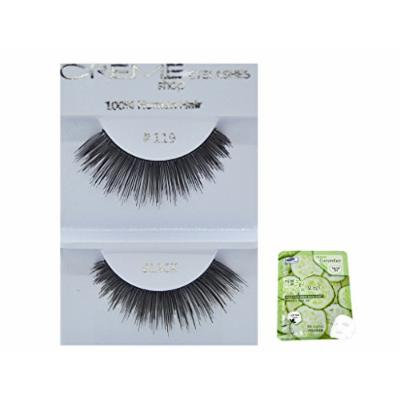 12 Pairs Creme 100% Human Hair Black Natural False Eyelashes Dozen Pack #119
