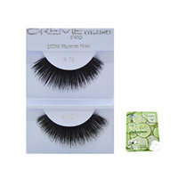 12 Pairs Creme 100% Human Hair Black Natural False Eyelashes Dozen Pack #79