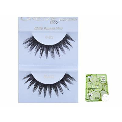 12 Pairs Creme 100% Human Hair Black Natural False Eyelashes Dozen Pack #62