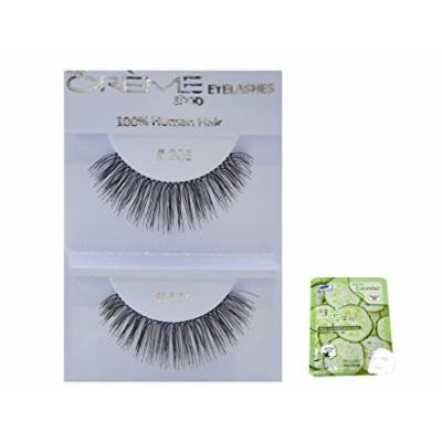 12 Pairs Creme 100% Human Hair Black Natural False Eyelashes Dozen Pack #205