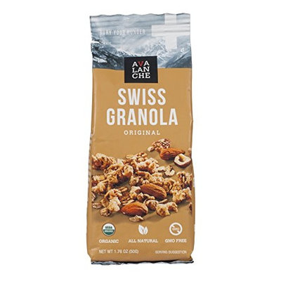 Avalanche Organic Original Swiss Granola, 1.76 Ounce Bag (Pack of 5) Organic, Non-GMO, All Natural, Kosher, Portable Packet of Granola, Convenient Size Snack On The Go, Can Pour in Milk or Yogurt