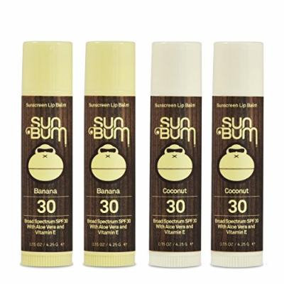 Sun Bum SPF30 Lip Balm Banana/ Coconut, 4 Pack