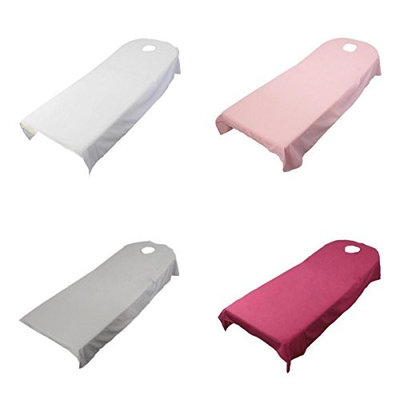 Homyl 4Pieces Massage Bed Cover Table Plinth Treatment Couches Sheets With Face Hole