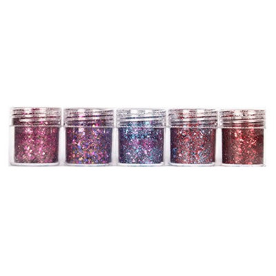 TOOGOO(R) 5 bottle Glitter Eye Shadow Nail Art Face Body Tatto Powder