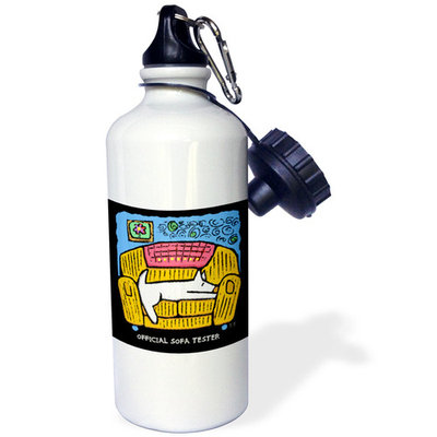 3dRose Dog Duty Sofa Tester, Cartoon Dogs, Dogs, Dog, Funny Dogs, Puppies, Pets, Funny Pets, Sports Water Bottle, 21oz