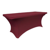 LA Linen TCSpandex96x30x30-BurgundyX17 Rectangular Spandex Tablecloth Burgundy - 96 x 30 x 30 in.