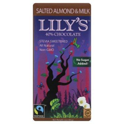 Lily's Salted Almond And Milk Chocolate Bar 3 Oz (Pack of 12)
