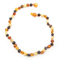 Healing Hazel Baltic Amber 10.5-Inch Baby Necklace in Polished Brown Multi