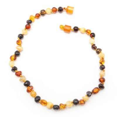 Healing Hazel Baltic Amber 10.5-Inch Baby Necklace in Polished Brown Multi